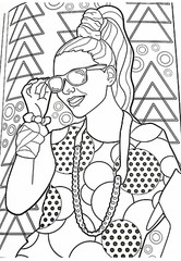 📻 Bendon 16929 Coloring the 80’s Advanced Adult Book VG 38 Pix HipHop FreeShip
