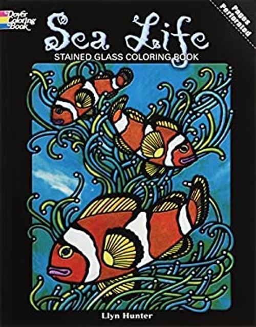 Sea Life Stained Glass Coloring Book Paperback Llyn Hunter