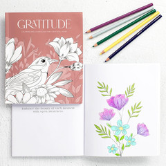 Beautiful Adult Coloring Book Set of 2 for Relaxation – Gratitude