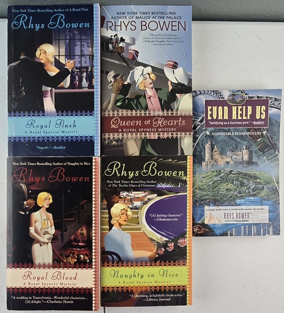 Lot of 5 Rhys Bowen Paperbacks- A Royal Spyness Mystery & Evan Help Us