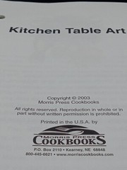 KITCHEN TABLE ART COOKBOOK PUBLISHED BY MORRIS PRESS COOKBOOKS PAGES 123