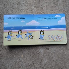4 x BLUEY BOARD PICTURE BOOKS THE BEACH THE POOL CHARADES BOB BILBY