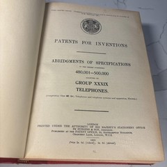 Patents for Inventions: Abridgments of Specifications 1939 Rare Vintag