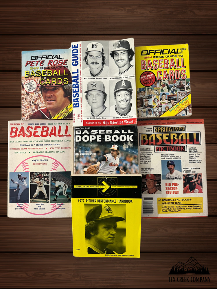 Lot (7) 1977-84 Vintage Baseball Guide & Price Book Pete Rose MLB
