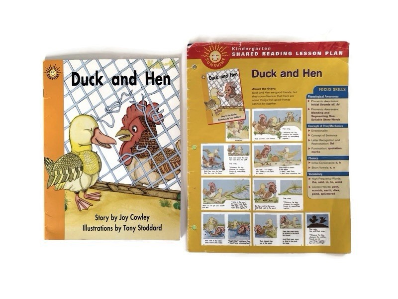 Duck and Hen by Joy Cowley Book & Lesson Plan Emergent Level Sunshine Books
