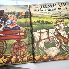 THE BIG JUMP UP FARM ANIMAL BOOK 1954 Huge Pop Ups Beautiful Illustrations