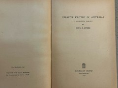 Creative Writing In Australia By John K Ewers First Editon 1945