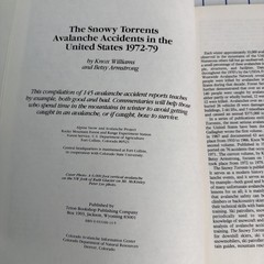 The Snowy Torrents: Avalanche Accidents in the United States 1972-1979 Disaster