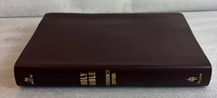 NCV Center Column Reference Bible Burgundy Bonded Leather Red Letter