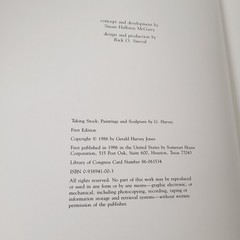 TAKING STOCK: Paintings & Sculpture G Harvey Jones 1st Edition SIGNED 1191/1250
