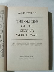 Origins of the Second World War by Alan Taylor