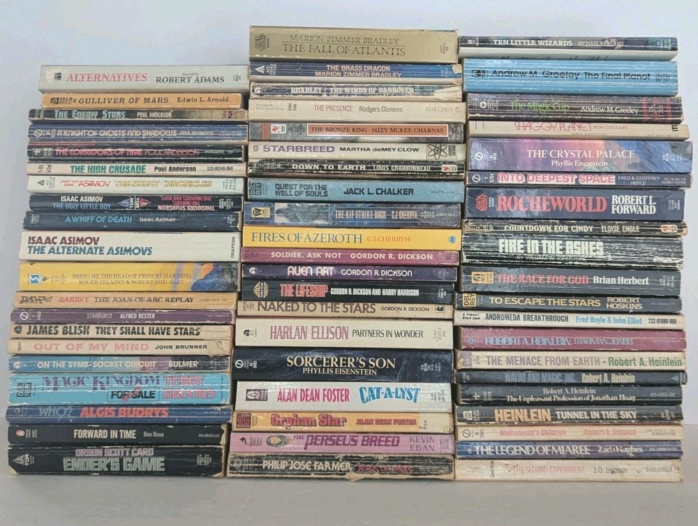 Huge 120 Book Lot VTG Sci-Fi Fantasy Paperback DAW ACE FAWCETT Asimov Heinlein
