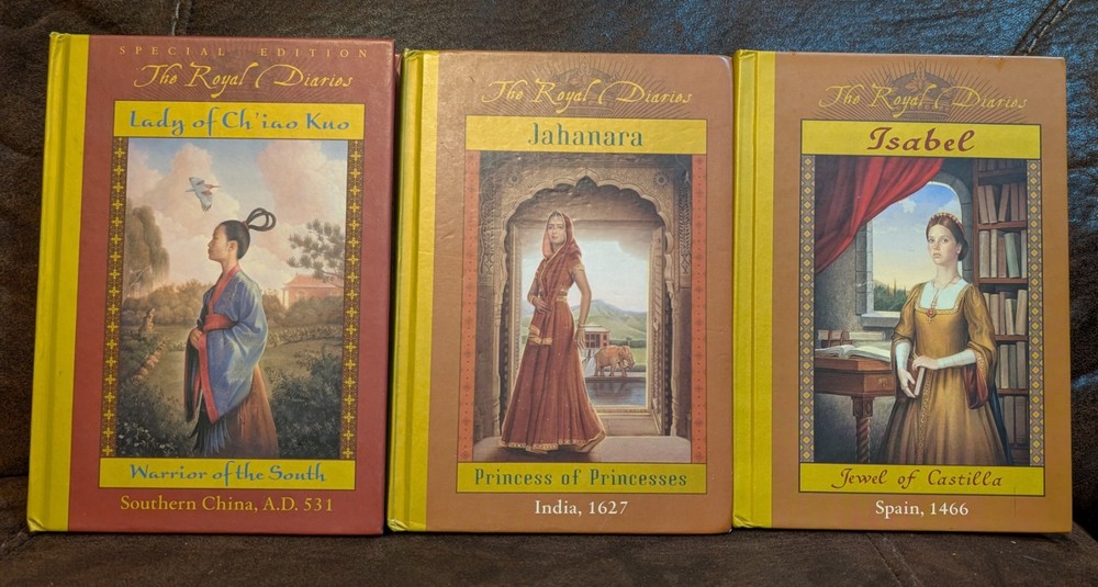 The Royal Diaries Series Scholastic Set HC Lot of 3 First Editions Gold Leaf VG