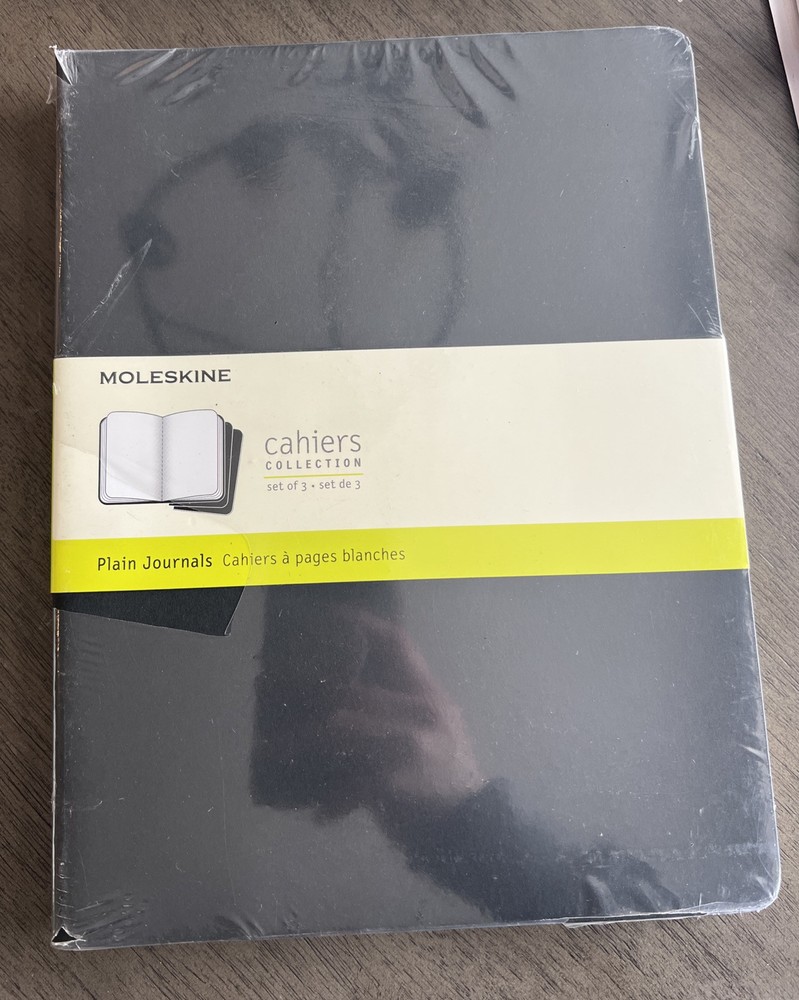 Moleskine Cahier~1 Set of 3 Plain Journals 120 Pages 7.5×9.75″ Stitched Binding