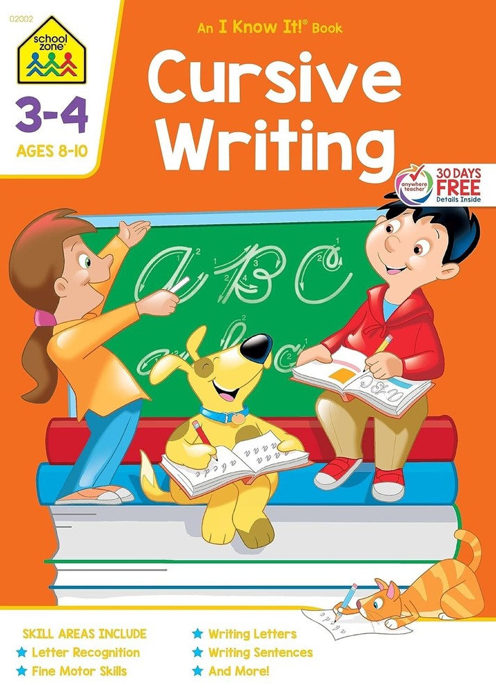 Cursive Workbook Writing Handwriting Practice Tracing Letters Ages 8 to 10 – NEW
