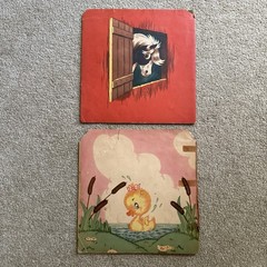 6 Vtg 1940’s Children’s Books Fuzzy Wuzzy series Bunny Puppy Kitten Pony Duck