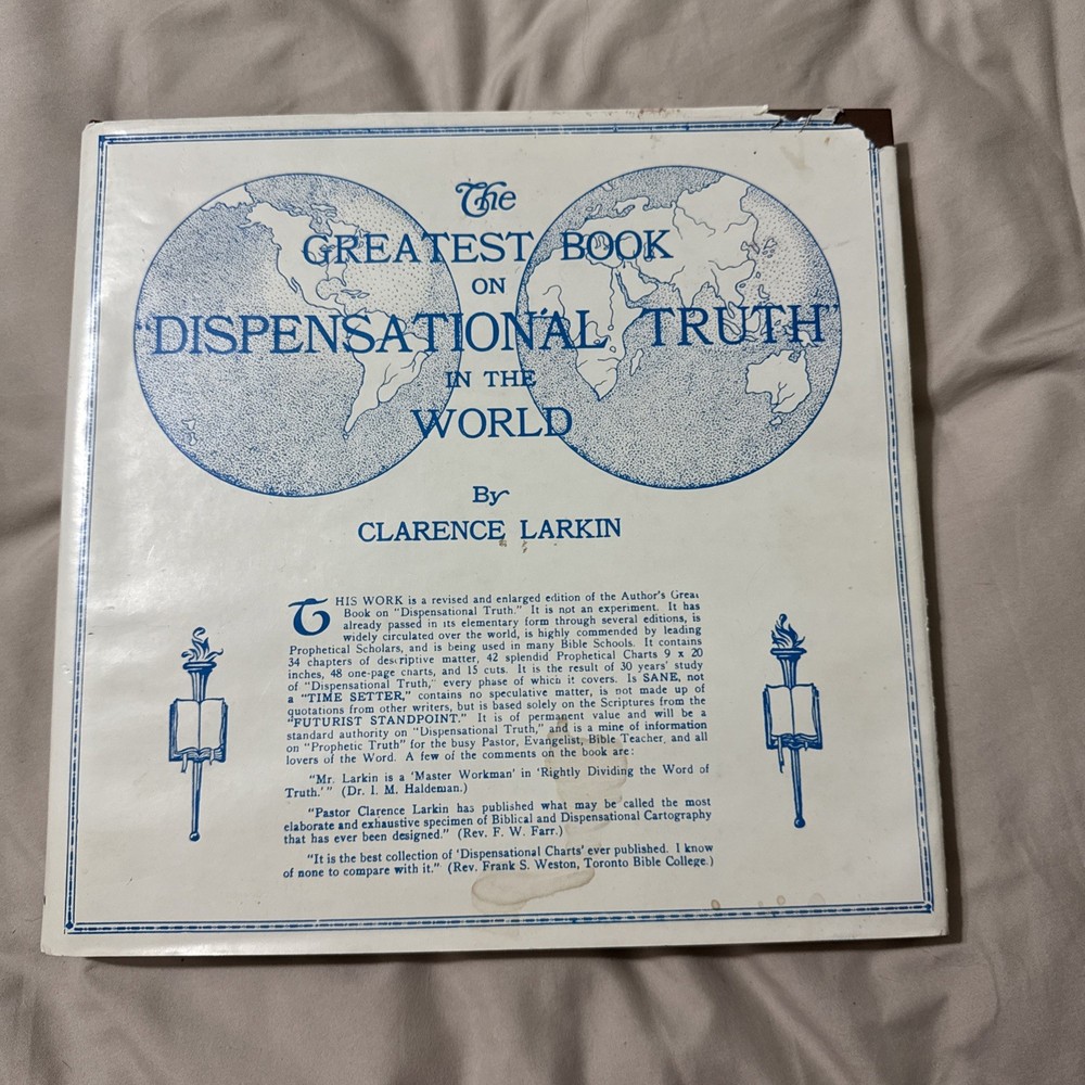 Dispensational Truth Clarence Larkin Enlarged Revised Edition Charts w/ DJ 1920