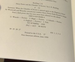 Harry Potter and The Chamber of Secrets June 1999 US 1st Edition Error Pg 332