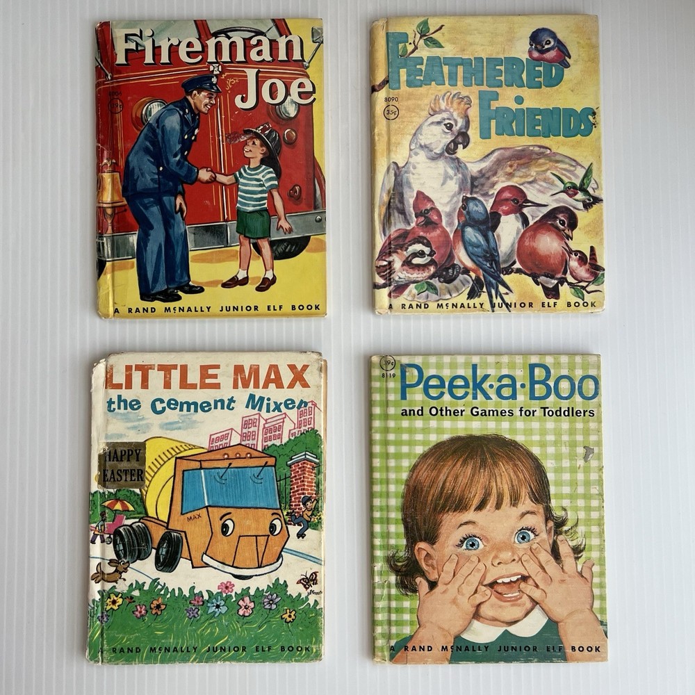 Lot of 4 Vintage Rand McNally Pocket Books, Junior Elf, Midcentury Nostalgia