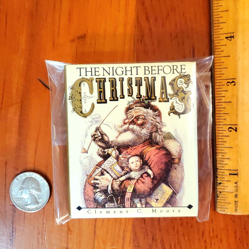 VTG Night Before Smythe HAND Sewn BOOK 2.75×3.25 MINIATURE CC Moore T Nast THUMB