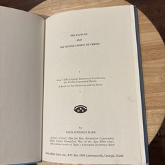 The Rapture And The Second Coming Of Christ By Finis Jennings Dake HB