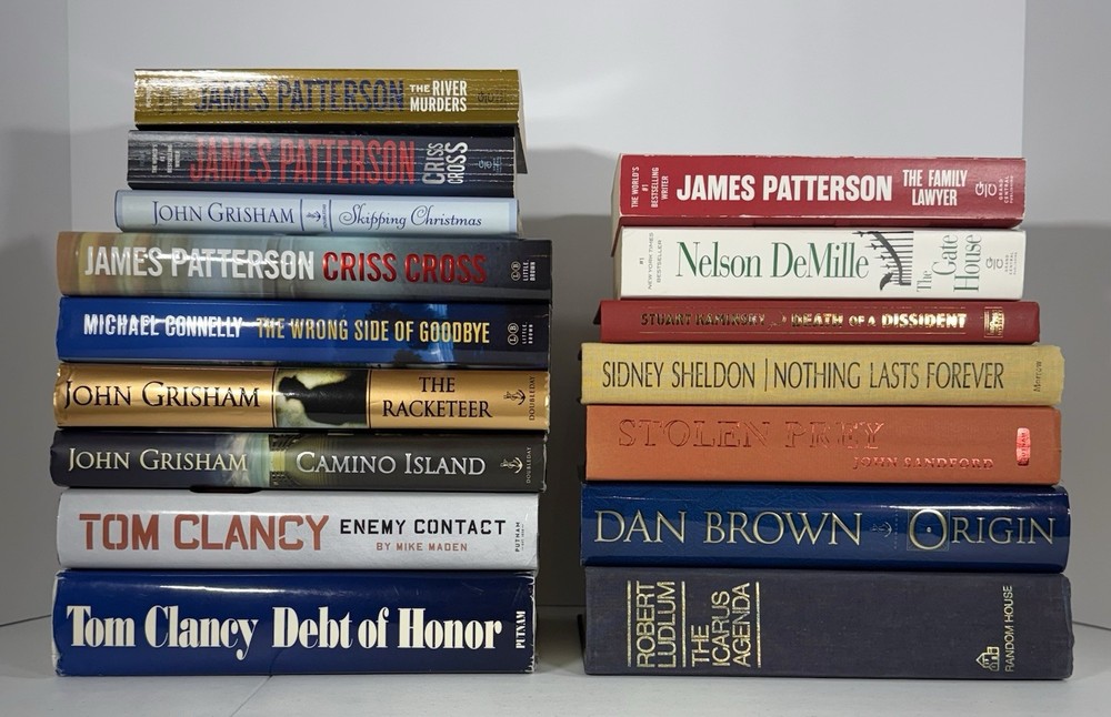 16 Mystery Thriller Crime Detective Novels – Assorted Fiction Book Lot