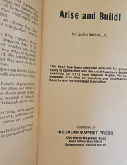 ARISE AND BUILD Ezra & Nehemiah by John White Regular Baptist Press rbp 1979 PB