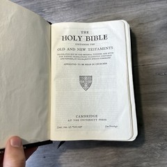 VTG Bound Holy Bible Black French MOROCCO LEATHER Concordance Cambridge Univer