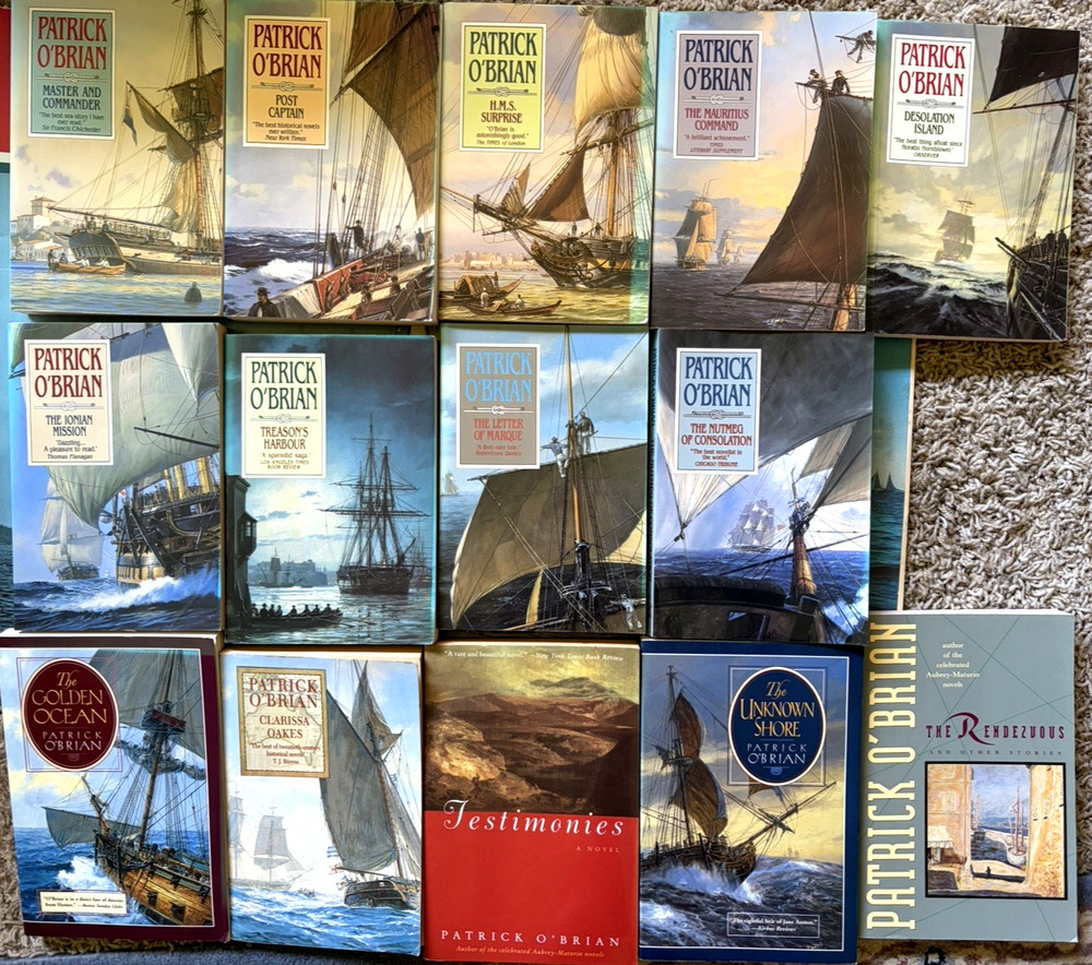 Patrick O’Brian 14 Book Mixed Lot Aubrey-Maturin,Rendezvous,Testimonies