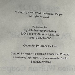 BEHOLD A PALE HORSE William Cooper 1991 500 Pages UNREVISED Protocol of Zion CFR