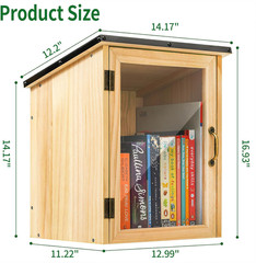 Little Library Box Outdoor, Waterproof Outdoor Library Book Box, Little Wood Cab