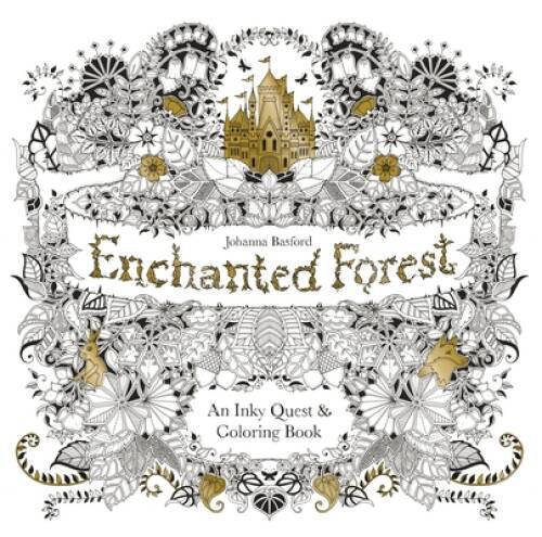 Enchanted Forest: An Inky Quest & Coloring Book – Paperback – GOOD