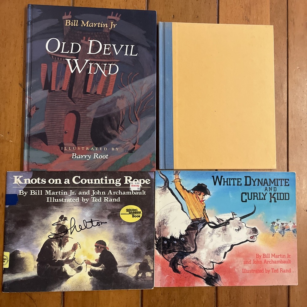 Lot 4 Books By Bill Martin Jr ~ 3 Signed Devil Wind, Big King Cat, Curly Kidd