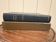 Vintage Cambridge Compact Bible KJV 63X Blue Hand Grained Morocco Leather Boxed