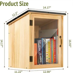 Little Library Box Outdoor, Waterproof Outdoor Library Book Box, Little Wood Cab