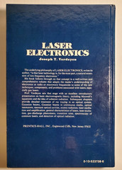 Vintage 1981 Hardcover Book Laser Electronics Joseph T Verdeyen Technology