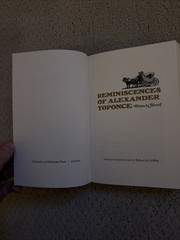 Reminiscences of Alexander Toponce, Written by Himself