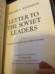 Letter to the Soviet Leaders Alexsandr Solzhenitsyn 1st HC Ptg Harper 1974