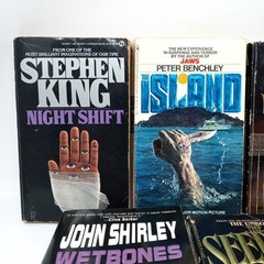 Vintage Horror Paperback Lot Night Shift Peter Benchley Island Wetbones Mirror