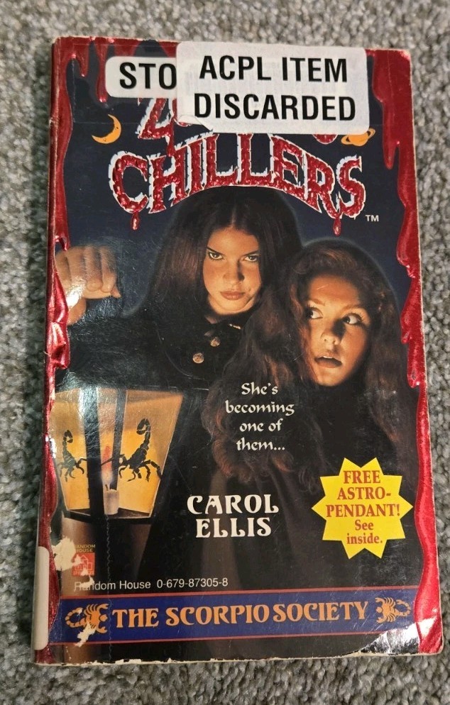 Zodiac Chillers Book #2 The Scorpio Society Carol Ellis YA Horror Book