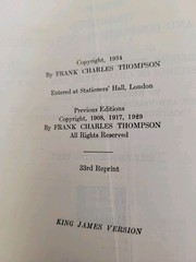 1934 Vintage KJV Thompson Chain Reference Bible Leather B. B. Kirkbridge Bible