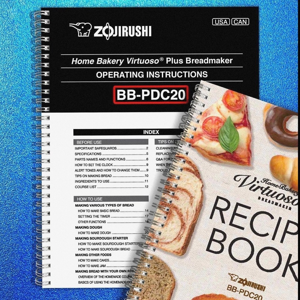 Zojirushi BB-PDC20 Bread Machine Owners Manual User Guide Instruction + Recipes!
