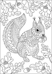 Squirrels Coloring Book for Adults and Teens 108 Pages 8.5 x 11 for All Ages