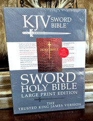 KJV Sword Bible, Large Print (Walnut Alligator, Bonded Leather) NEW / SEALED