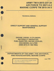 Historical book Engine, Diesel, 8 Cylinder, DDA Model 6.2 Liter, Depot Maint