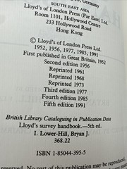 LLoyd’s Survey Handbook 1991 Hardcover 337 Total Pages 5th Edition