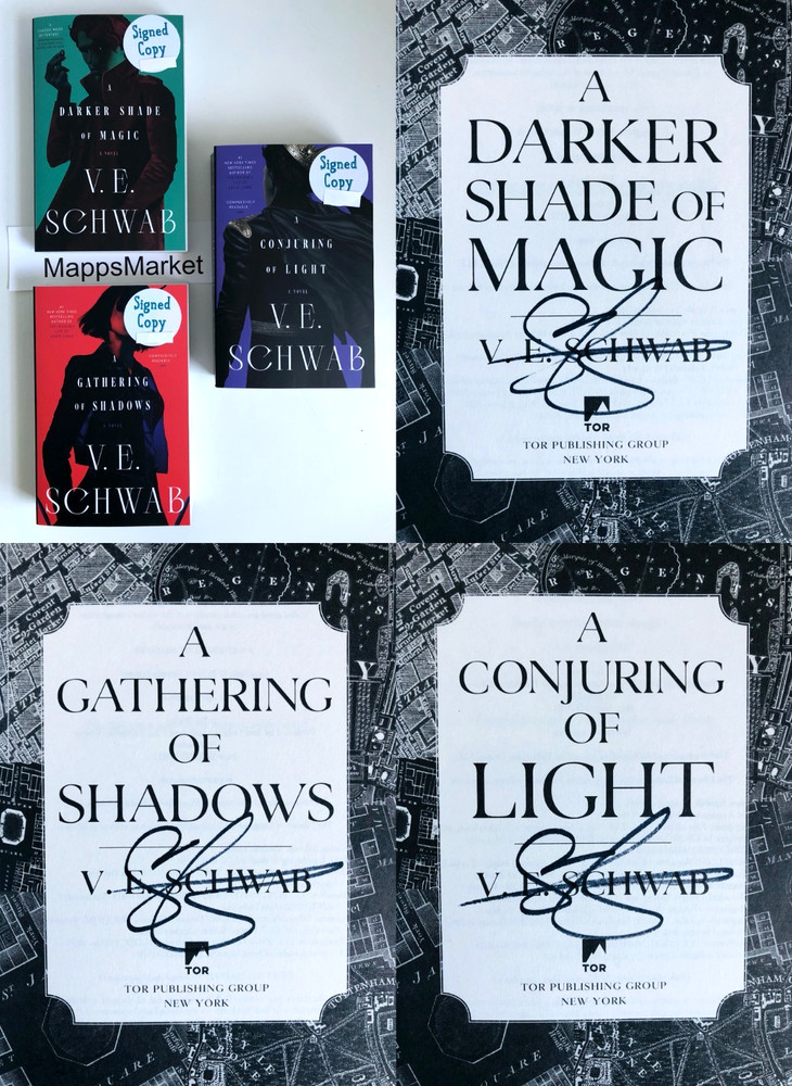 SIGNED A Darker Shade of Magic Trilogy by V.E. SCHWAB (2023, Trade Paperback)