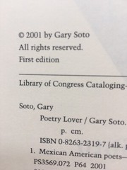 Poetry Lover Gary Soto First Edition University of New Mexico Press Hardcover