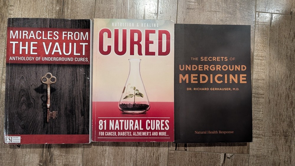 3 Books The Secrets Of Underground Medicine + Miracles from The Vault + Cures