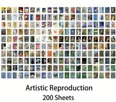 NEW Tiny Book Filled W/ PullOut Pictures Famous Art 200Pages Note Paper Painting